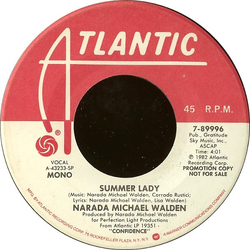 Narada Michael Walden Summer Lady Vinyl 7" USED