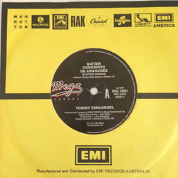 Tommy Emmanuel Guitar Concierto De Aranjuez Vinyl 7" USED