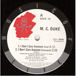 MC Duke I Don't Care Anymore / Free Vinyl 12" USED