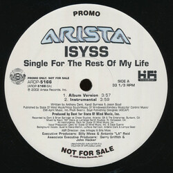 Isyss Single For The Rest Of My Life USED VINYL 12INCH 33 S RPM PROMO