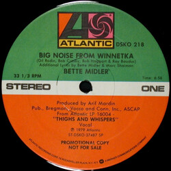 Bette Midler Big Noise From Winnetka VINYL 12" USED