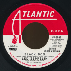 Led Zeppelin Black Dog (Edited Short Version) Vinyl 7" USED