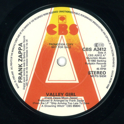 Frank Zappa Valley Girl Vinyl 7" USED