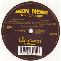 Jason Nevins Hold On Tight Vinyl 12" USED