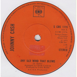 Johnny Cash Any Old Wind That Blows Vinyl 7" USED