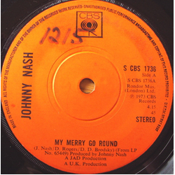 Johnny Nash My Merry Go Round Vinyl 7" USED