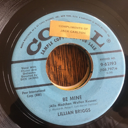 Lillian Briggs Be Mine Vinyl 7" USED