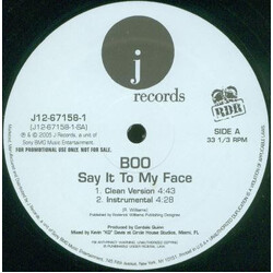 Boo (4) Say It To My Face USED VINYL 12INCH PROMO