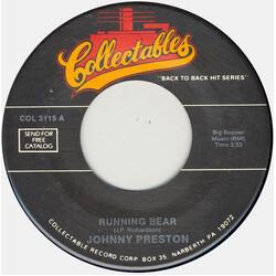 Johnny Preston Running Bear / Feel So Fine Vinyl 7" USED