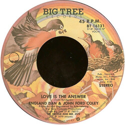 England Dan & John Ford Coley Love Is The Answer Vinyl 7" USED