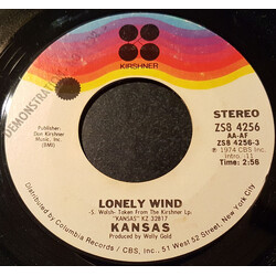 Kansas (2) Lonely Wind Vinyl 7" USED