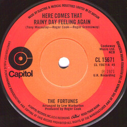 The Fortunes Here Comes That Rainy Day Feeling Again Vinyl 7" USED