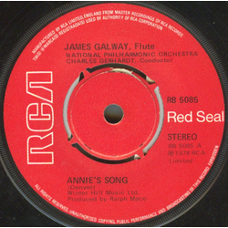 James Galway Annie's Song Vinyl 7" USED