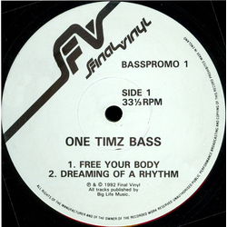 One Timz Bass Free Your Body Vinyl 12" USED
