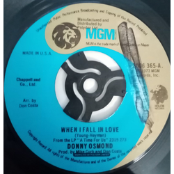 Donny Osmond When I Fall In Love Vinyl 7" USED