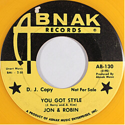 Jon & Robin You Got Style / Thursday Morning Vinyl 7" USED