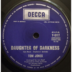 Tom Jones Daughter Of Darkness / Tupelo Mississippi Flash Vinyl 7" USED