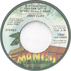 Jimmy Cliff You Can Get It If You Really Want / The Harder They Come Vinyl 7" USED