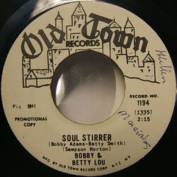Betty Lou & Bobby Adams Soul Stirrer / Sugar Vinyl 7" USED