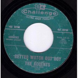 The Accents (5) Better Watch Out Boy / Tell Me (What's On Your Mind) Vinyl 7" USED
