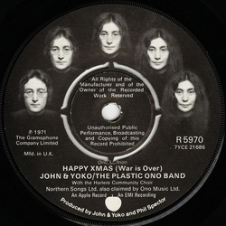 John Lennon & Yoko Ono / The Plastic Ono Band Happy Xmas (War Is Over) Vinyl 7" USED
