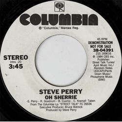 Steve Perry Oh Sherrie Vinyl 7" USED