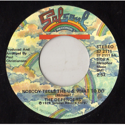 The Defenders (5) Nobody Tells The U.S. What To Do Vinyl 7" USED