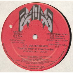 C.K. Dexter-Haven That's Why (I Love You So) USED VINYL 12INCH PROMO 33 S RPM