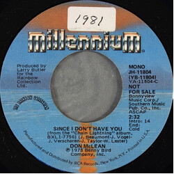 Don McLean Since I Don't Have You Vinyl 7" USED