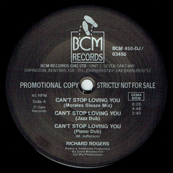 Richard Rogers Can't Stop Loving You Vinyl 12" USED