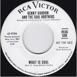 Benny Gordon & The Soul Brothers I Can't Turn You Loose / What Is Soul Vinyl 7" USED