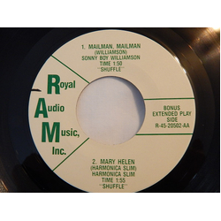 Sonny Boy Williamson (3) / Harmonica Slim / Budd Johnson Orchestra / Voices Five (2) Mailman, Mailman / Mary Helen / For Sentimental Reasons Vinyl 7" 