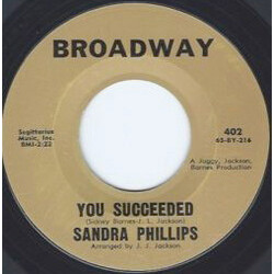 Sandra Phillips You Succeeded / When Midnight Comes Vinyl 7" USED