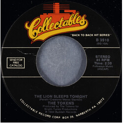 The Tokens The Lion Sleeps Tonight Vinyl 7" USED