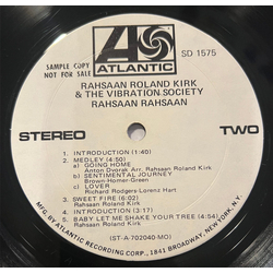 Rahsaan Roland Kirk & The Vibration Society Rahsaan Rahsaan Vinyl LP USED
