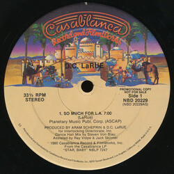 D.C. LaRue So Much For L.A. USED VINYL 12INCH 33 S RPM PROMO