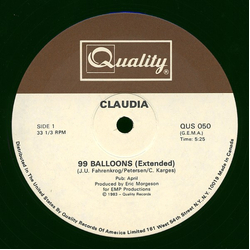 Claudia (62) 99 Balloons Vinyl 12" USED