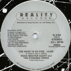 Rock Master Scott And The Dynamic Three The Roof Is On Fire Vinyl 12" USED