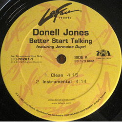 Donell Jones / Jermaine Dupri Better Start Talking Vinyl 12" USED