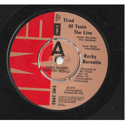 Rocky Burnette Tired Of Toein' The Line Vinyl 7" USED