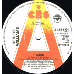 Deniece Williams Season / God Is Amazing Vinyl 7" USED