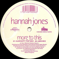 Hannah Jones More To This Vinyl 12" USED