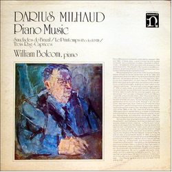 Darius Milhaud / William Bolcom Piano Music Vinyl LP USED