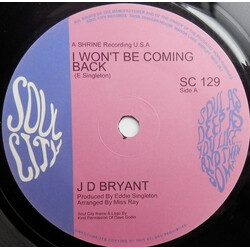 Jay Dee Bryant / The Prophets (18) I Won't Be Coming Back /If I Had (One Gold Piece) Vinyl 7" USED