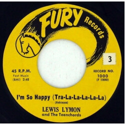 Lewis Lymon & The Teenchords I'm So Happy (Tra-la-la-la-la-la) / Lydia Vinyl 7" USED