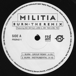 Militia (5) Burn (The Remix) Vinyl 12" USED