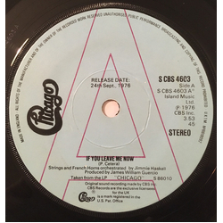 Chicago (2) If You Leave Me Now Vinyl 7" USED