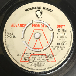 Alice Cooper School's Out / Gutter Cat Vinyl 7" USED
