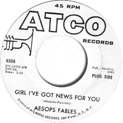 Aesop's Fables Girl I've Got News For You / Yes I'm Back Vinyl 7" USED