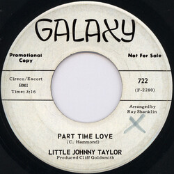 Little Johnny Taylor Part Time Love / Somewhere Down The Line Vinyl 7" USED